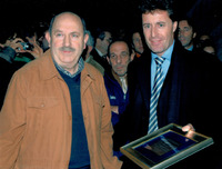 Corsino Corsini e Vannino Vannucci il giorno della cerimonia dell'intitolazione dello stadio a Melani